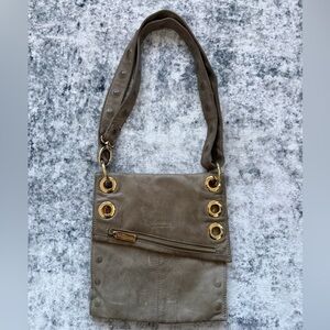 Hammitt Los Angeles Roxbury Large Crossbody Gold Hardware Gray Leather Style Bag